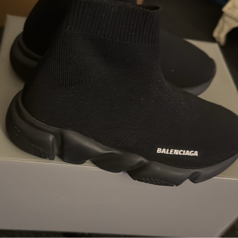 Balenciaga Kid Shoes Black Sneakers Size (9-9.5)